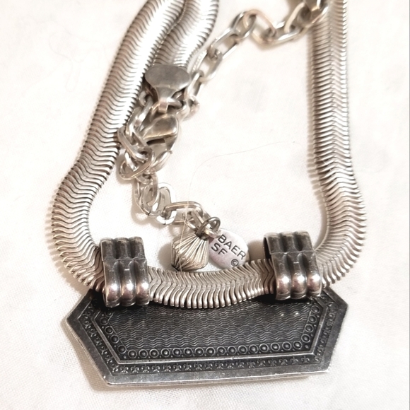 Vtg Designer signed Rare Marjorie Baer Deco Style Necklace - Picture 7 of 8